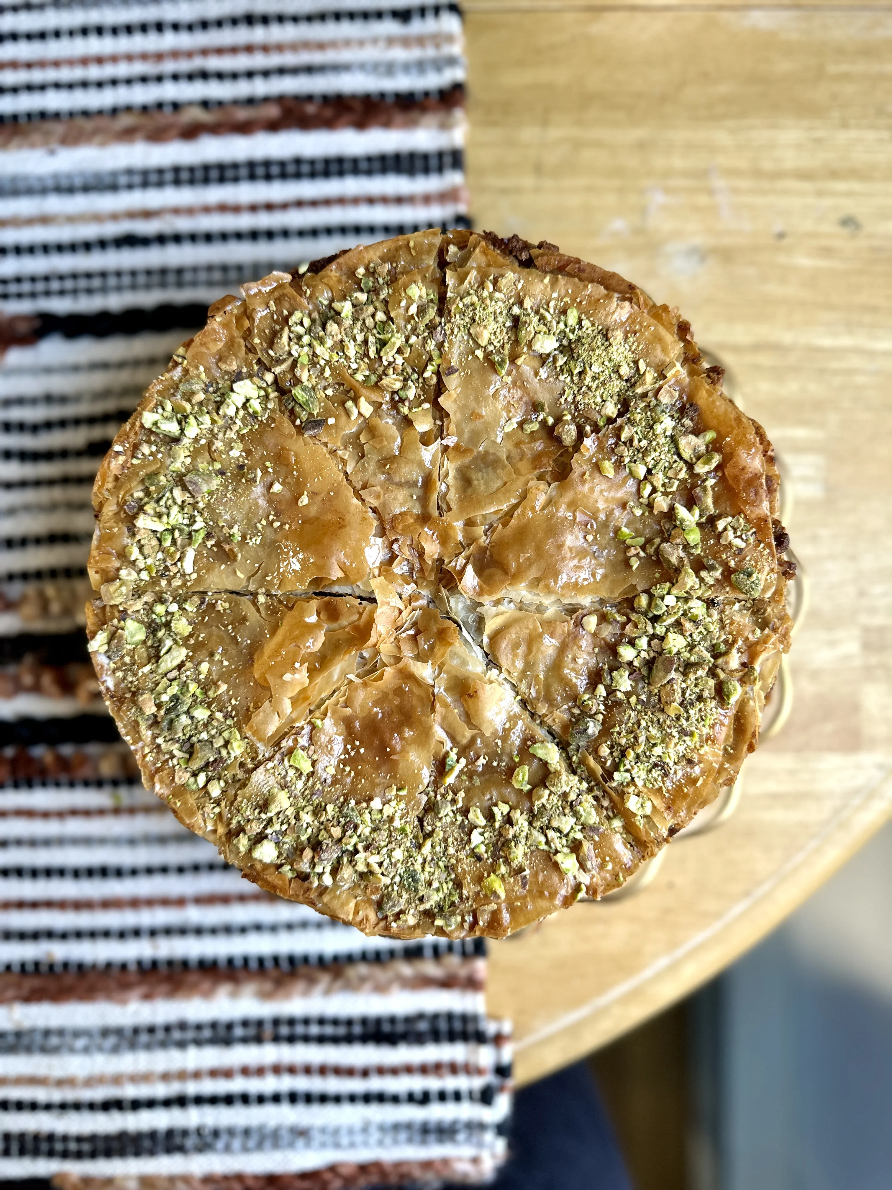 Saffron & Pistachio Baklava Cake