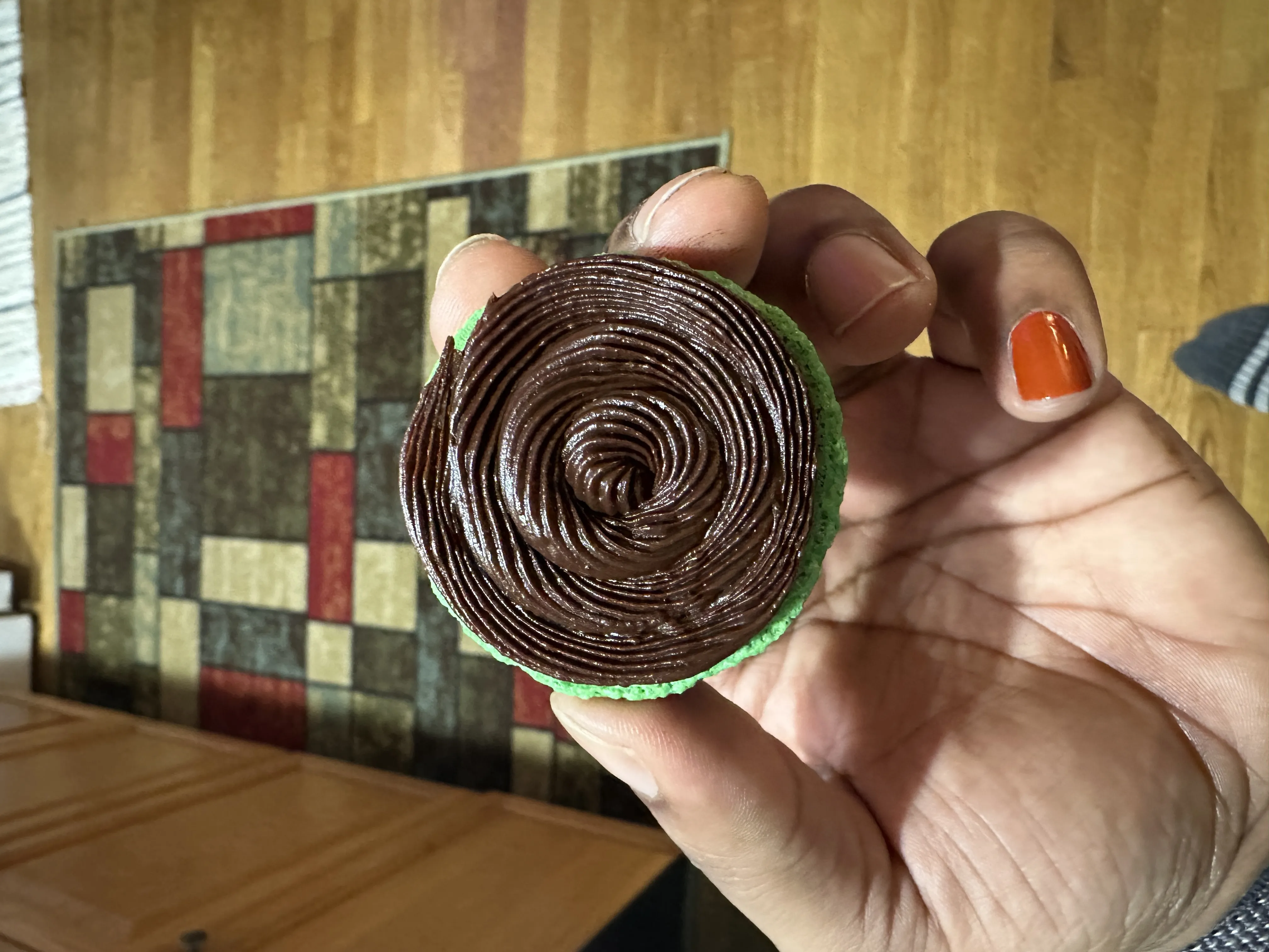 Dark Chocolate Macarons (filling view