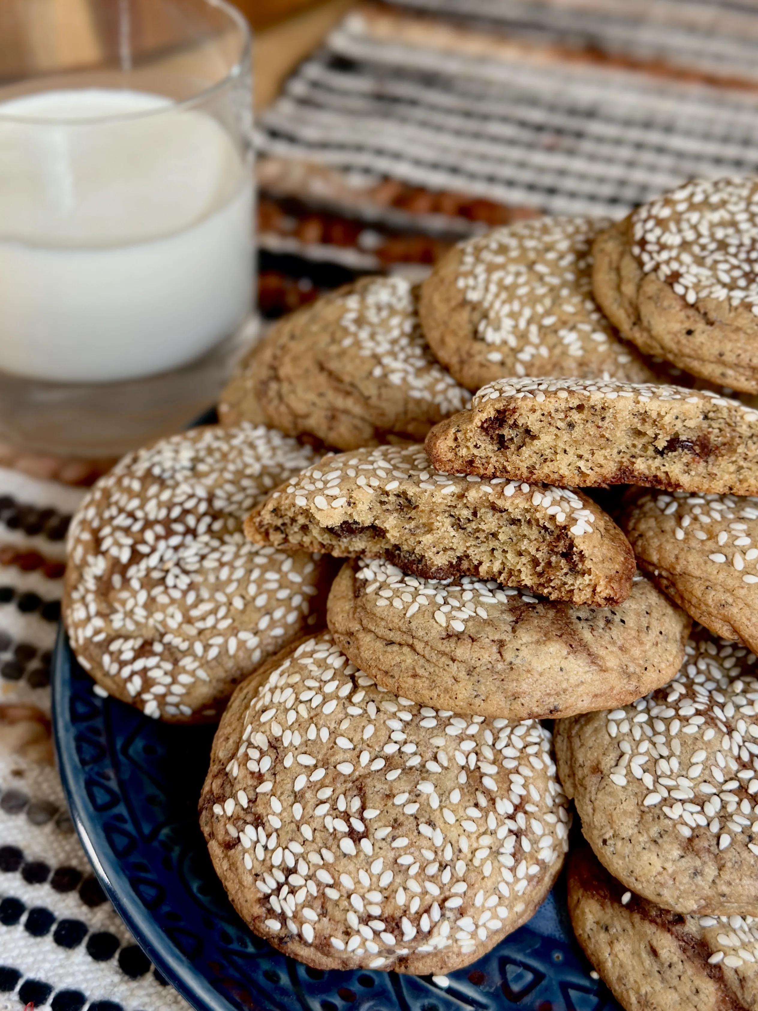 Tahini & Earl Grey Choc Chip Cookies