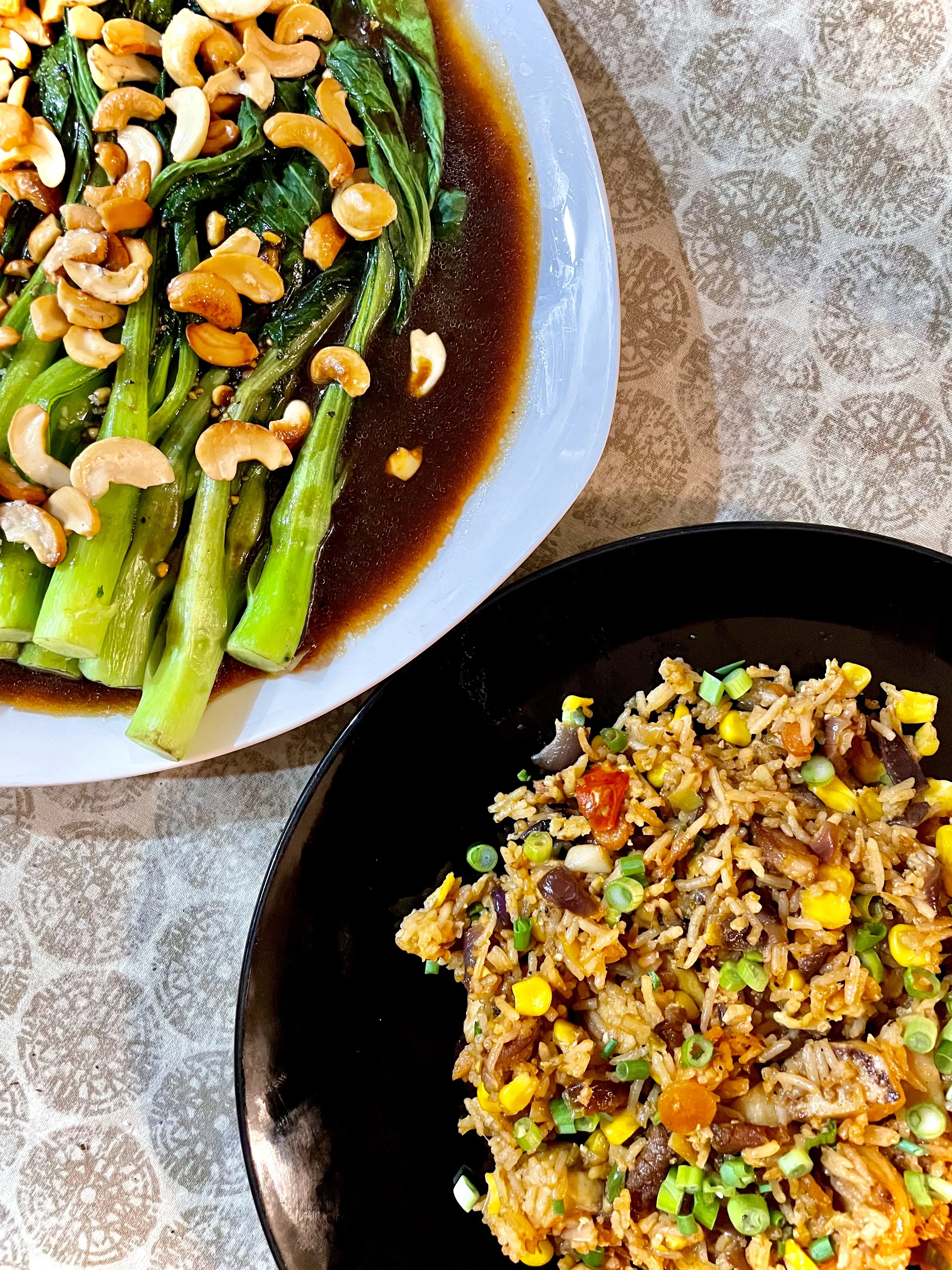 Fried Rice with Braised Bok Choy