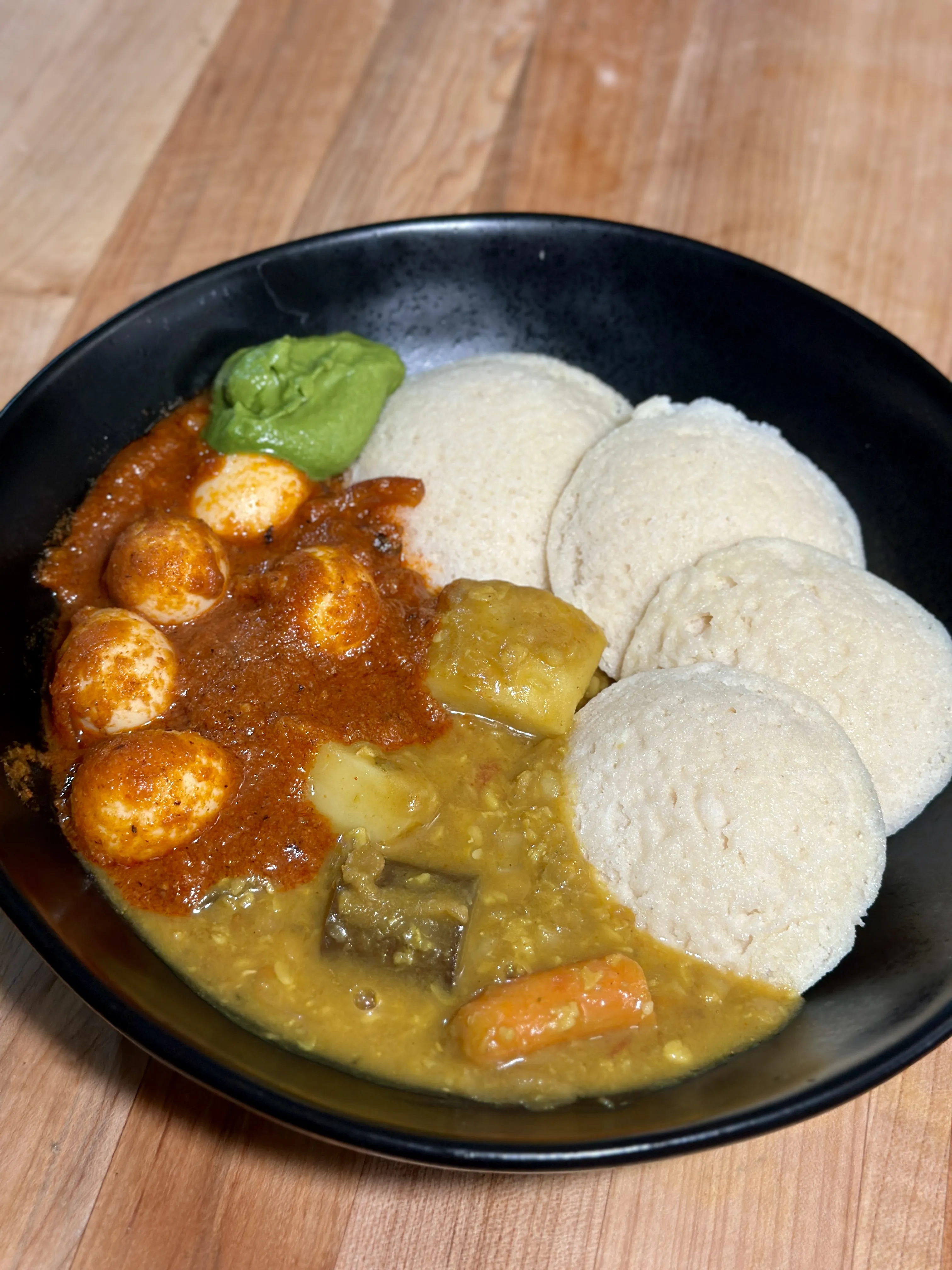 Idli with Sambar and Quail Egg Sambal