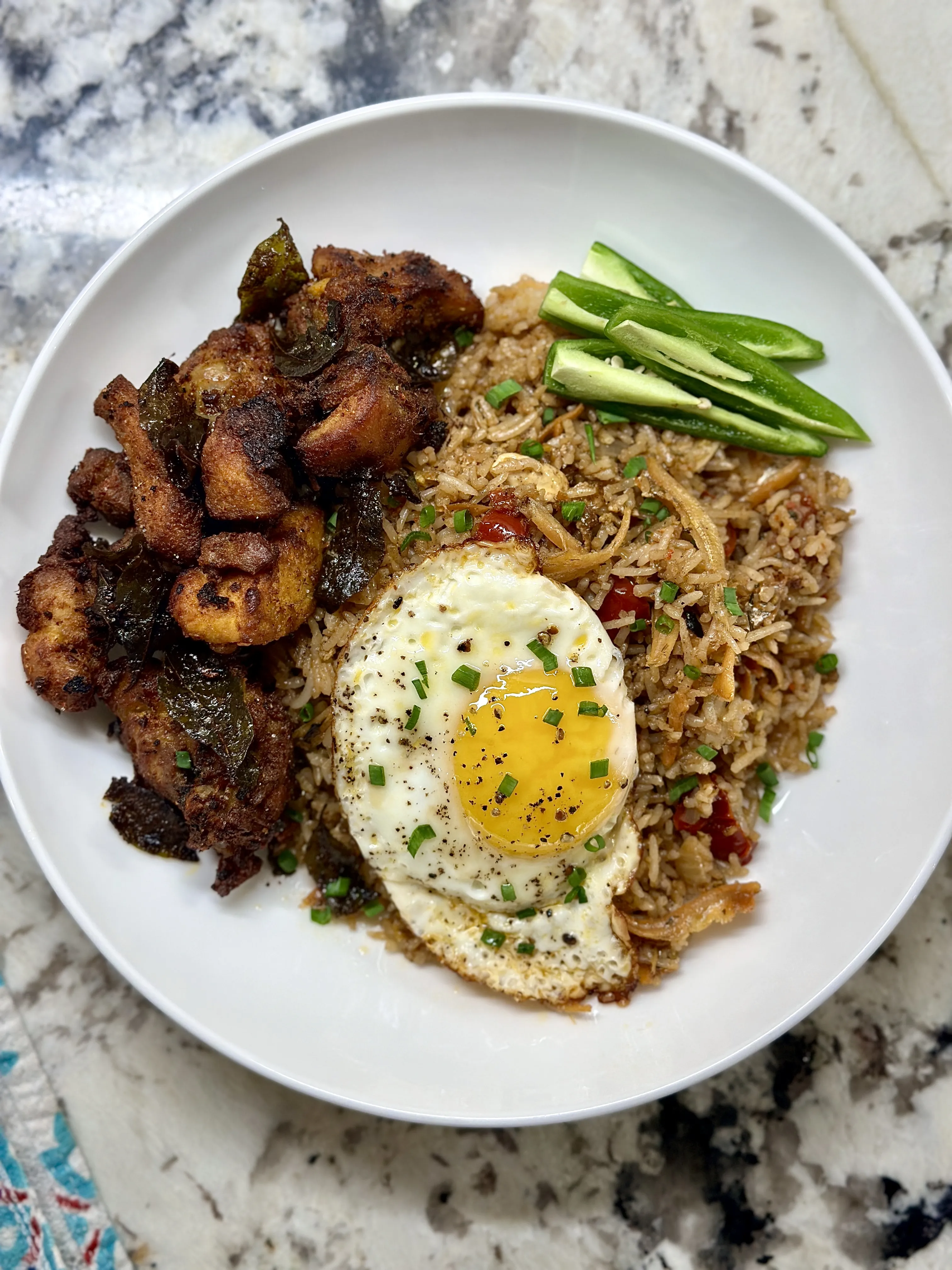 Nasi Goreng Kampung with Fried Chicken