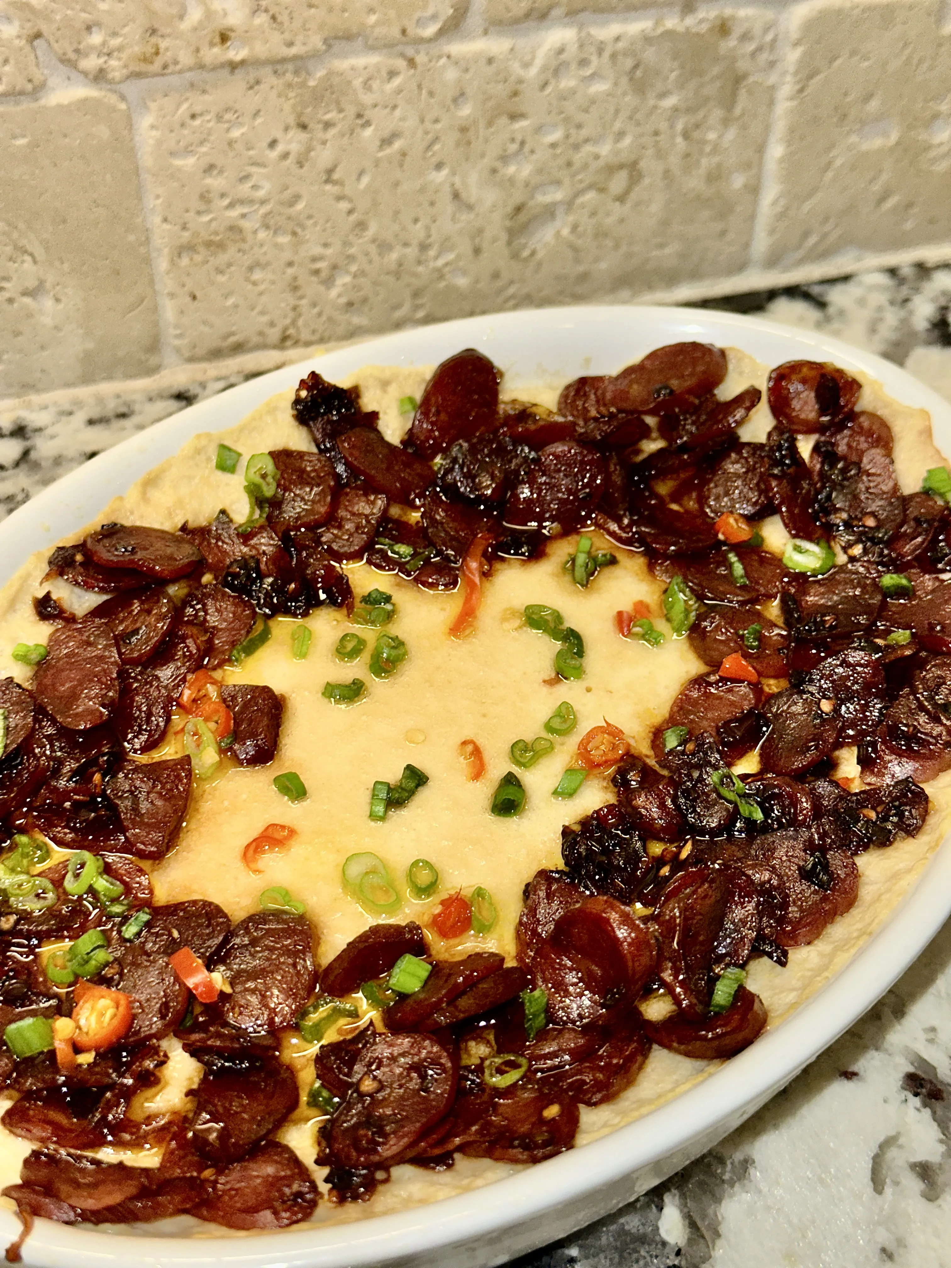 Steamed Egg with Chinese Sausage