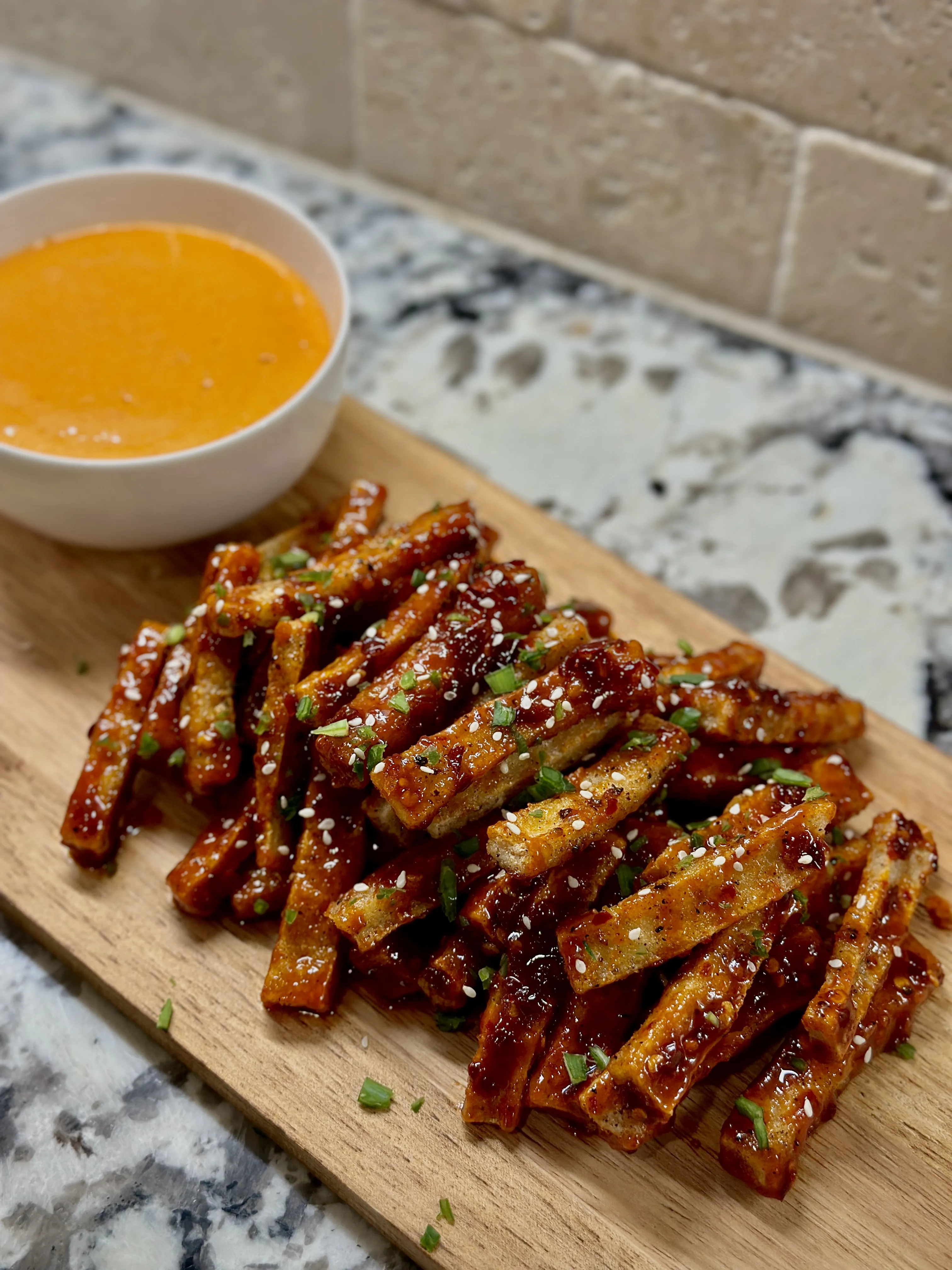Tofu Fries with Gochujang Aioli